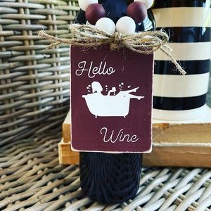 Handmade Wood Bead Wine Tag!